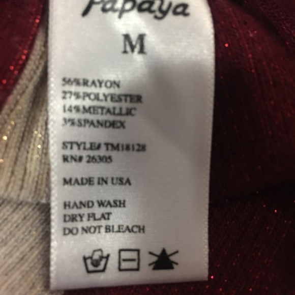 3/ $15 Shimmery Red White Stripe Razor Back Tank - Picture 8 of 8